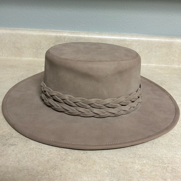 Anthropologie ASN braided rancher Taupe Wide-Brim Hat - Picture 3 of 6
